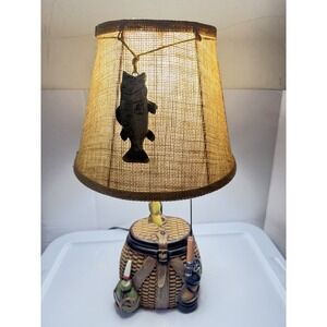 BLACK FOREST DECOR Fishing Creel Accent Lamp - Rustic Lodge Table Lamp 2016